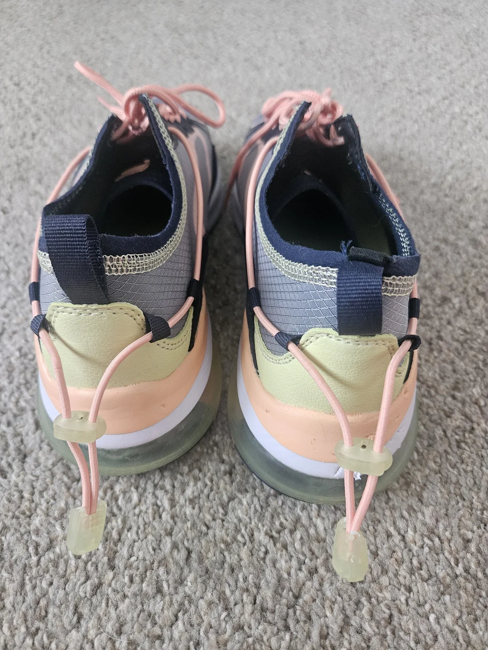 Fabletics Women's Gray and Peach Lace-Up Athletic Sneakers